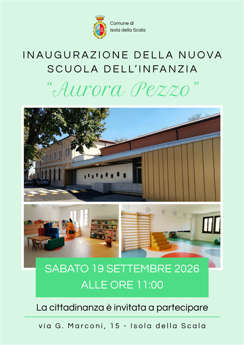 Inaugurazione della nuova scuola dell'infanzia "Aurora Pezzo"