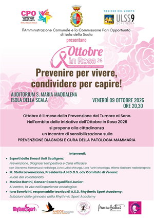 Ottobre in Rosa 2026: Prevenire per vivere, condividere per capire