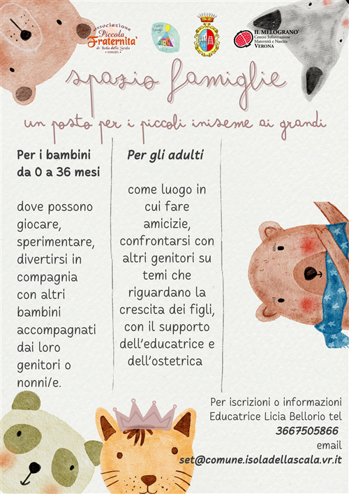 Spazio Famiglie - Aperte le iscrizioni